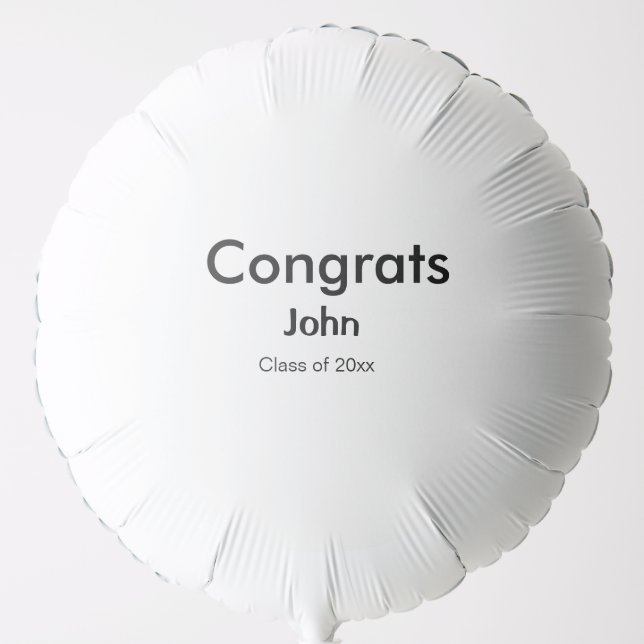 grad boy add name congrats date year text balloon (Front)