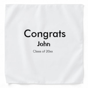 grad boy add name congrats date year text bandana