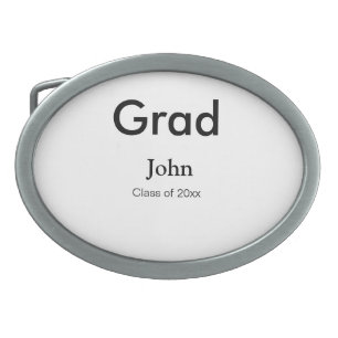 grad boy add name congrats date year text belt buckle