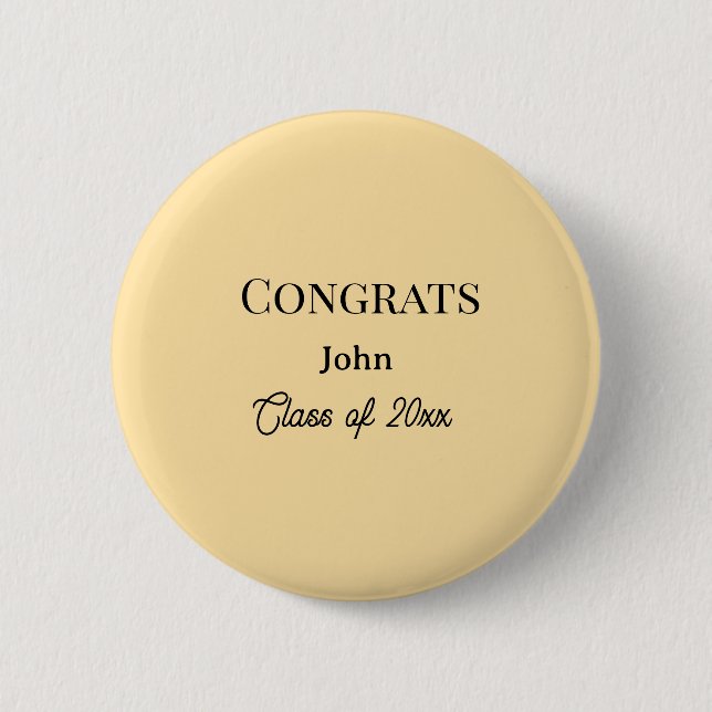 grad boy add name congrats date year text button (Front)