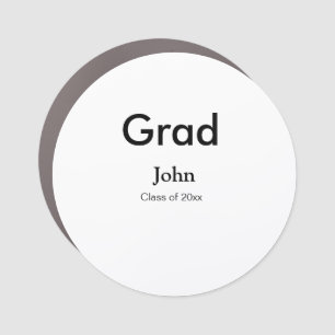 grad boy add name congrats date year text car magnet