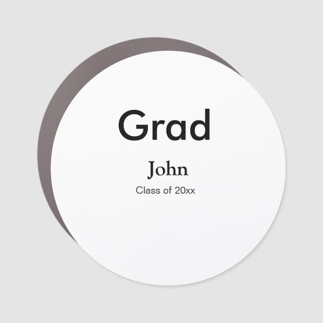 grad boy add name congrats date year text car magnet (Front)
