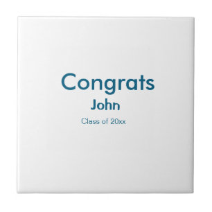 grad boy add name congrats date year text ceramic tile