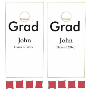 grad boy add name congrats date year text cornhole set