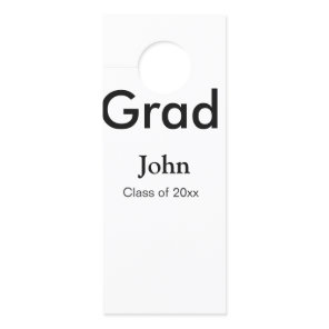 grad boy add name congrats date year text door hanger