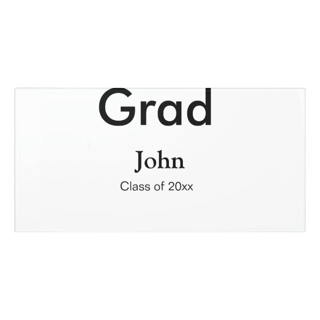grad boy add name congrats date year text door sign (Classic Front)