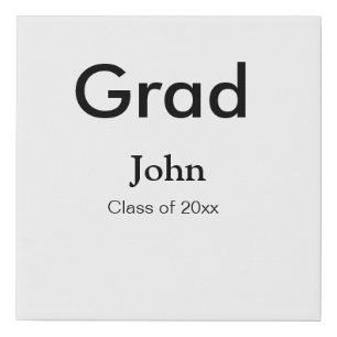 grad boy add name congrats date year text faux canvas print