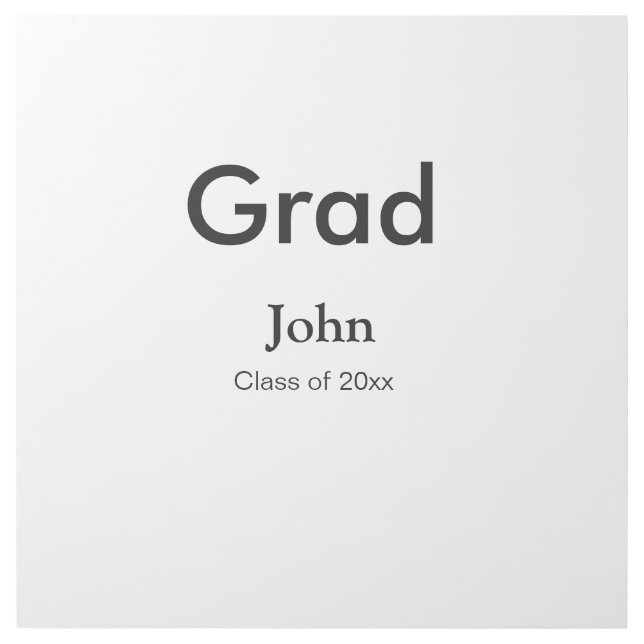 grad boy add name congrats date year text gallery wrap (Front)