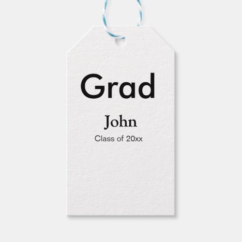 grad boy add name congrats date year text gift tags