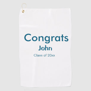grad boy add name congrats date year text golf towel