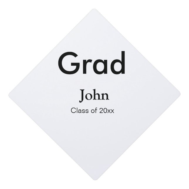 grad boy add name congrats date year text graduation cap topper (Front)