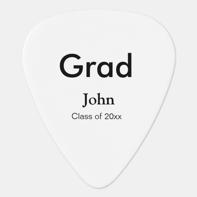 grad boy add name congrats date year text guitar pick (Front)