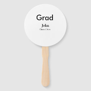 grad boy add name congrats date year text hand fan