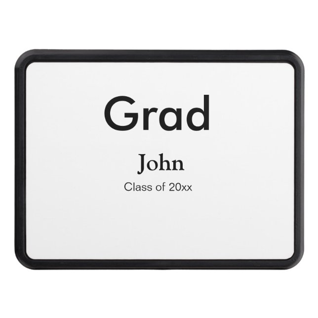 grad boy add name congrats date year text hitch cover (Front)