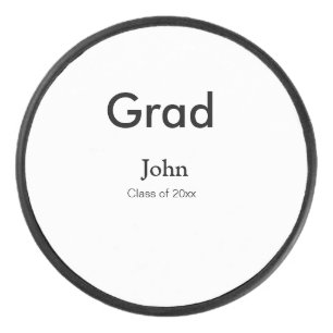 grad boy add name congrats date year text hockey puck