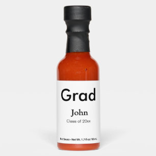 grad boy add name congrats date year text hot sauces