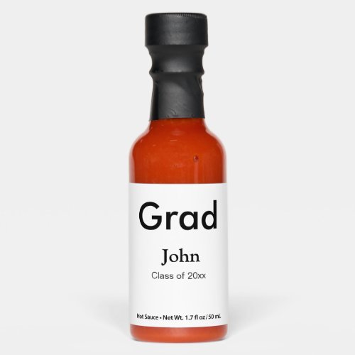 grad boy add name congrats date year text hot sauces