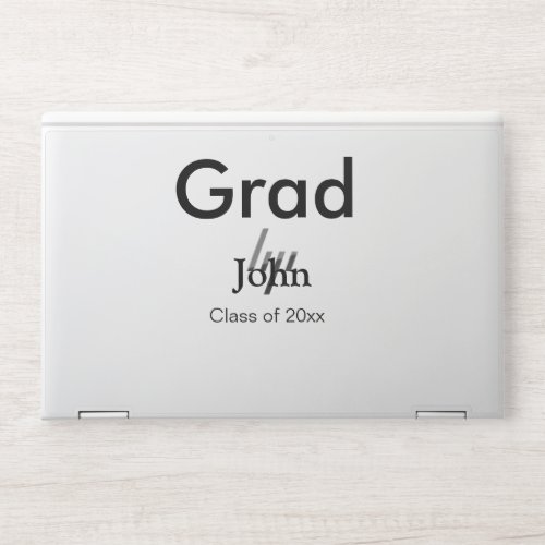 grad boy add name congrats date year text HP laptop skin