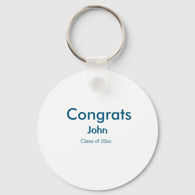 grad boy add name congrats date year text keychain (Front)