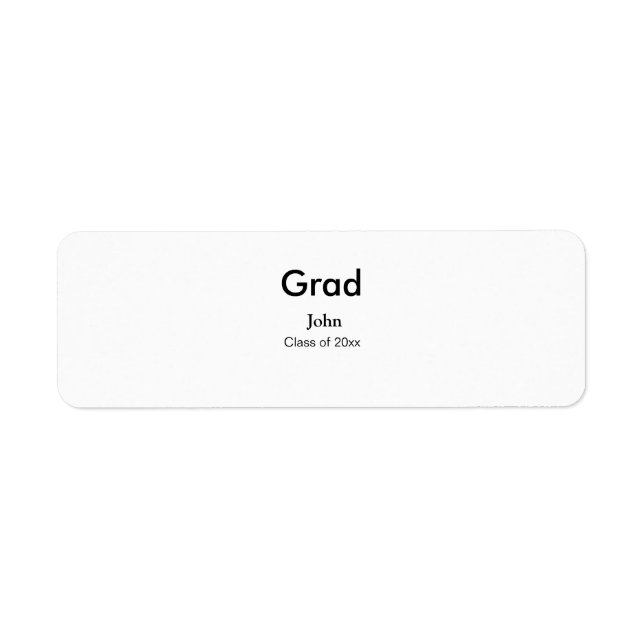 grad boy add name congrats date year text label (Front)