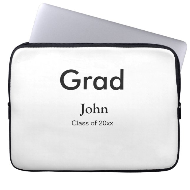 grad boy add name congrats date year text laptop sleeve (Front)