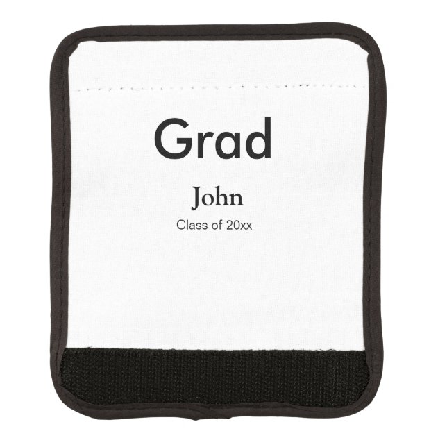 grad boy add name congrats date year text luggage handle wrap (Front)
