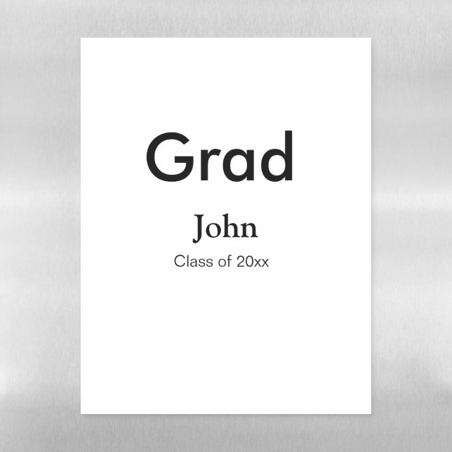 grad boy add name congrats date year text magnetic dry erase sheet (Vertical)