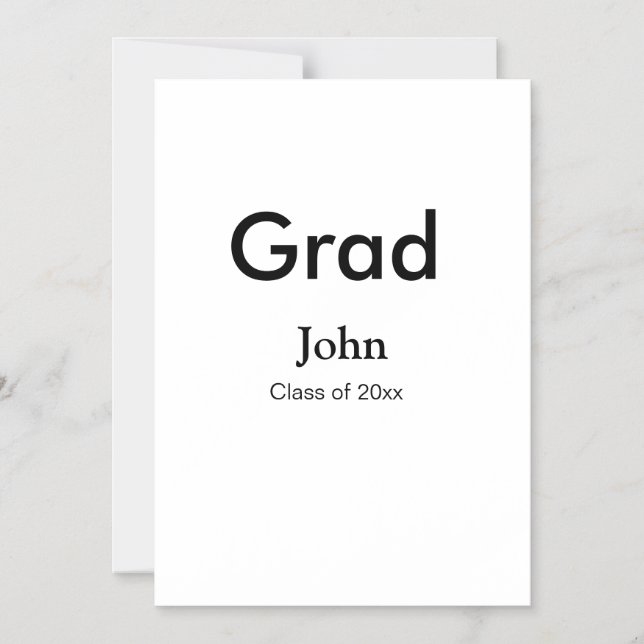 grad boy add name congrats date year text magnetic invitation (Front)