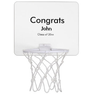 grad boy add name congrats date year text mini basketball hoop