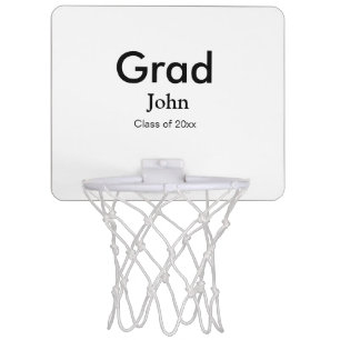 grad boy add name congrats date year text mini basketball hoop