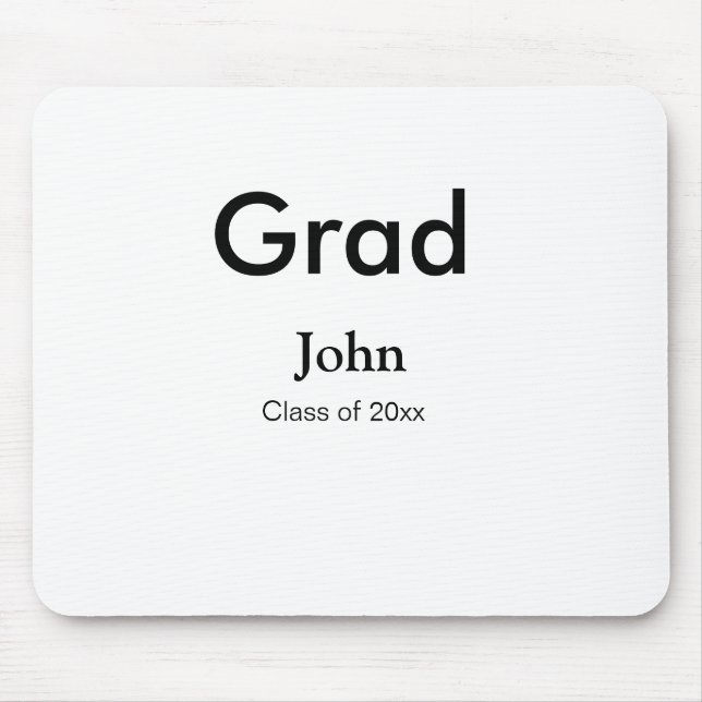 grad boy add name congrats date year text mouse pad (Front)