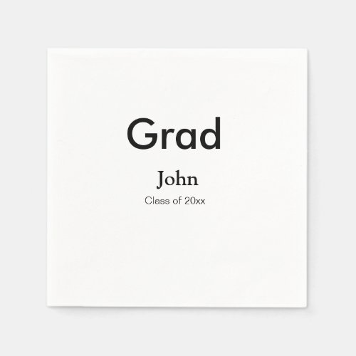 grad boy add name congrats date year text napkins