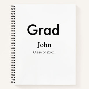 grad boy add name congrats date year text notebook