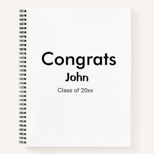 grad boy add name congrats date year text notebook
