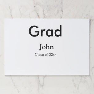 grad boy add name congrats date year text paper pad