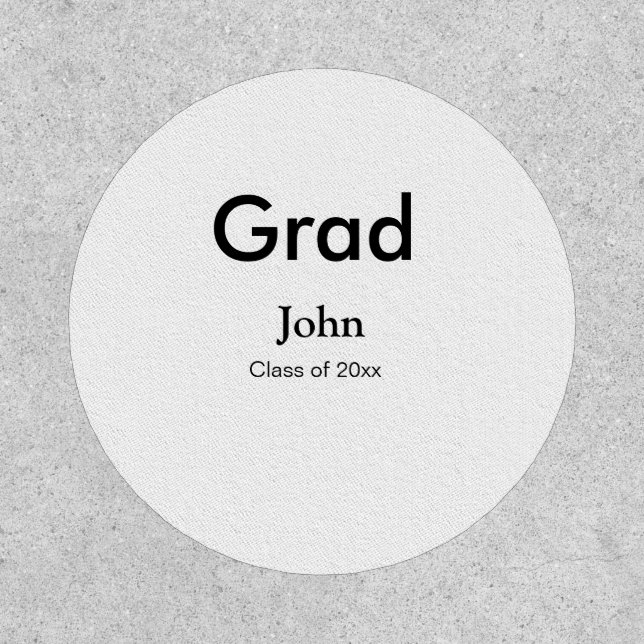 grad boy add name congrats date year text patch (Front)