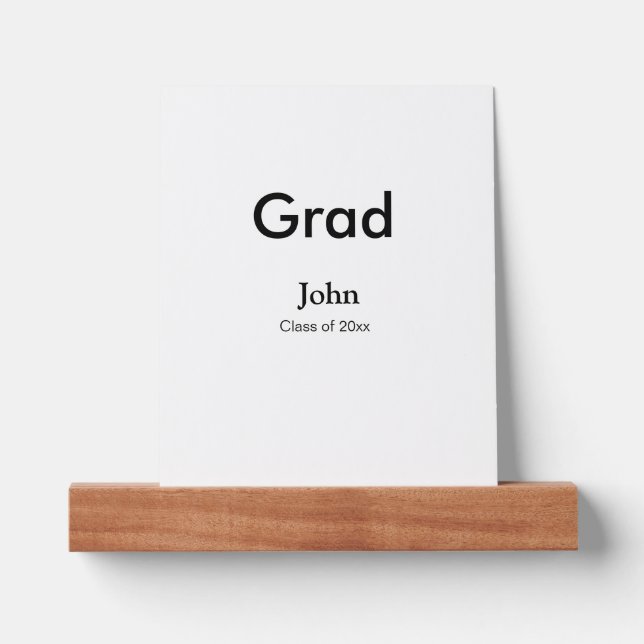 grad boy add name congrats date year text picture ledge (Front)