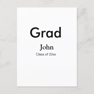 grad boy add name congrats date year text postcard