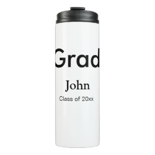 grad boy add name congrats date year text thermal tumbler