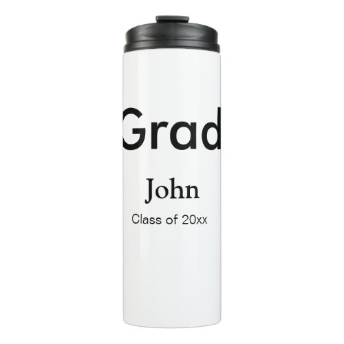 grad boy add name congrats date year text thermal tumbler