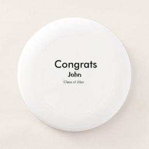 grad boy add name congrats date year text Wham-O frisbee