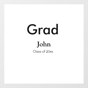 grad boy add name congrats date year text window cling