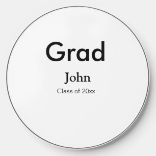grad boy add name congrats date year text wireless charger