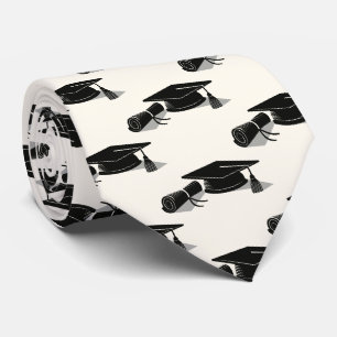 Grad Cap and Diploma Graduation Neck Tie
