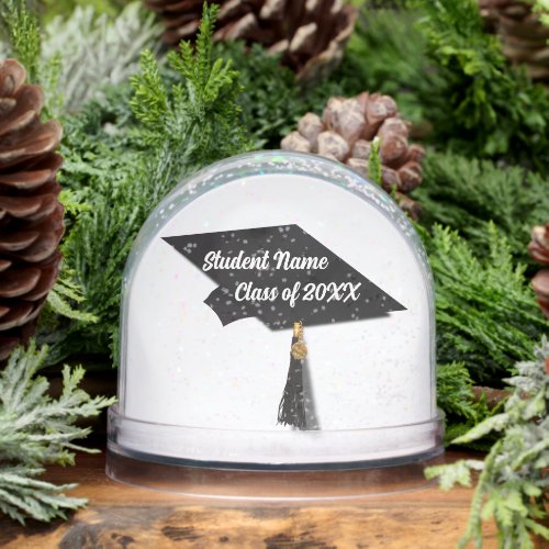 Grad Cap and Diploma Graduation Snow Globe