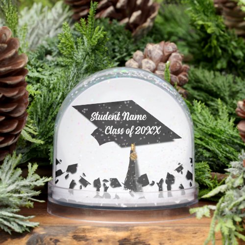 Grad Cap and Diploma Graduation Snow Globe