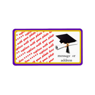 Grad Cap and Diploma Photo Label