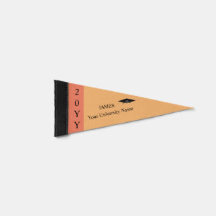 Grad Cap and Graduation Pennant Flag