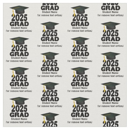 Grad Cap Bold Class of 2025 Graduation Fabric