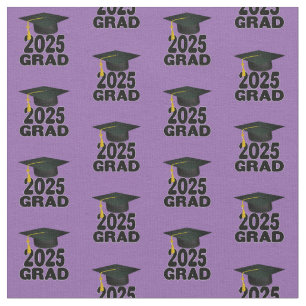 Grad Cap Bold Class of 2025 Graduation Fabric
